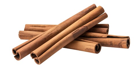 Cinnamon sticks isolated on white background for spice seasoning and aromatic food concept
