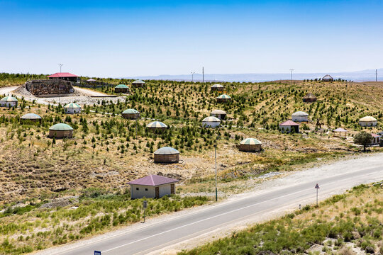 Nurata, Uzbekistan - 14 August 2025: yurte in Nurata