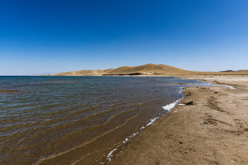 Nurata, Uzbekistan - 14 August 2025: Aydarkul lake