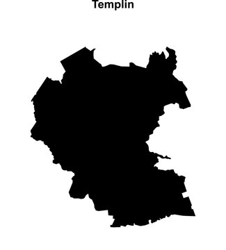 Templin (Brandenburg) blank outline map