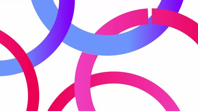 4k connecting lines of the colorful path in the white background with visual presentation.