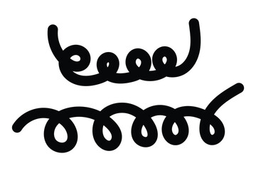 Black swirling ribbon shapes isolated on a white background