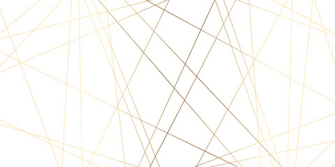 Obraz premium Abstract minimal background featuring overlapping thin gold, beige, and brown chaotic lines forming modern geometric crisscross web patterns on white, creating a clean elegant luxury design
