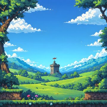 Pixel Fantasy Tower Frame