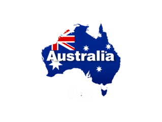 Australia map with flag isolated on transparent background