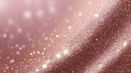 Fototapeta premium Elegant Rose Gold Glitter Surface with Subtle Folds for Festive Invitations