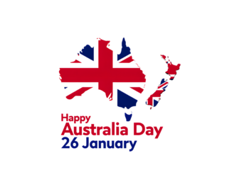 Happy australia day map 26 january isolated on transparent background