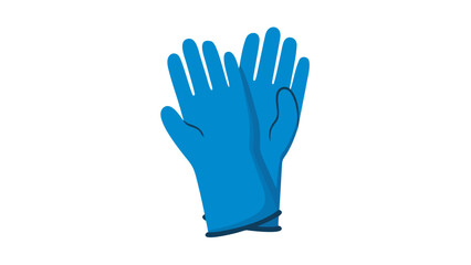 Fototapeta premium Pair of blue rubber gloves for cleaning or protection on a white background