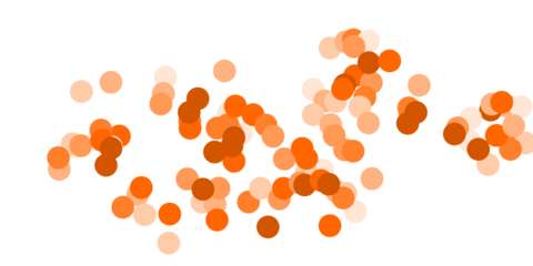 Minimalist Orange and Ginger Polka Dot Pattern, Abstract Scattered Circles on White Background for Modern Graphic Design