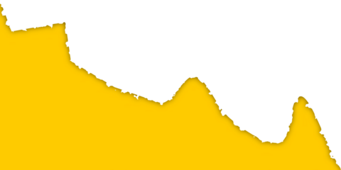 Golden yellow distressed paper edge with irregular silhouette for creative arts and crafts