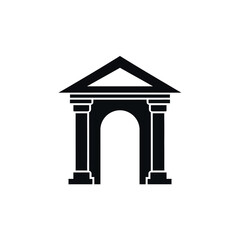 Fototapeta premium Classical building icon with pillars and archway.