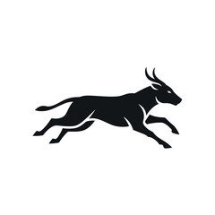 Fototapeta premium Dynamic Running Antelope Silhouette.