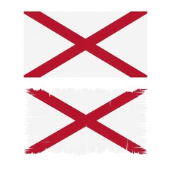 Alabama State Flag - Clean and Distressed Versions for Design.