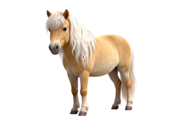 Portrait of a Cute Palomino Pony with Long Mane