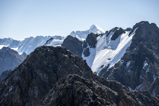 Tien Shan high mountains, 4000 metres with glacier, Ak-Su, Kyrgyzstan