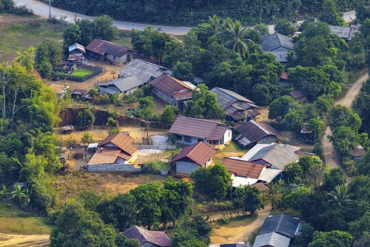 Panorama of Vang Vieng and the Kart landscape from Pha Ngern View Point, Vientiane Province, Laos
