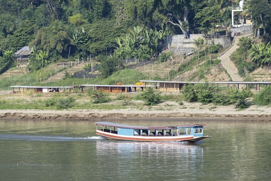 View over the Mekong at Luang Prabang, Luang Prabang province, Laos