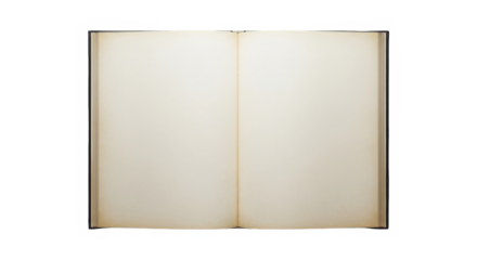 Open book with blank pages on a pure transparent background