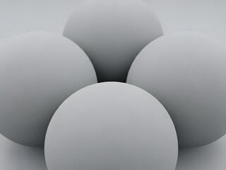 Minimalistic gray spheres on transparent background