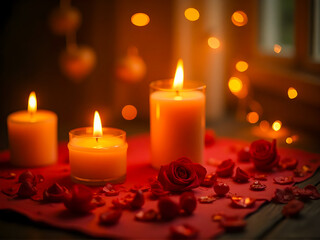 Romantic Valentine&rsquo;s Day Candlelight Scene