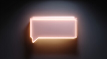 Digital illustration of a speech bubble. the speech bubble is in the center of the image and is made up of a gradient of pink and orange colors.