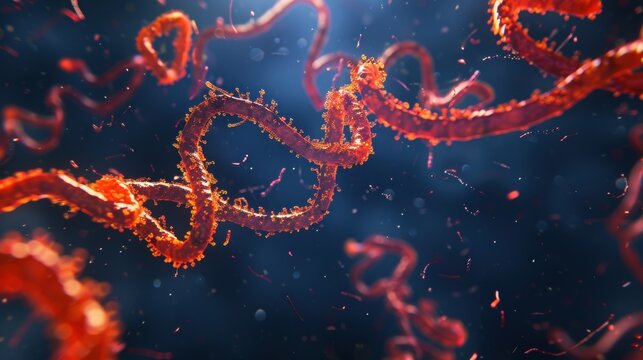 Ebola Virus Microscopic Visualization: Structural Details of Filamentous Virion, Viral Morphology, and Pathogen Characteristics for Medical Research and Educational Purposes 