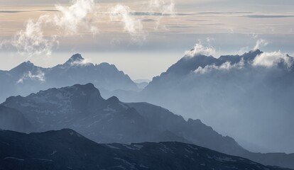 Silhouettes Dramatic Mountain Landscape View