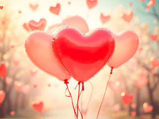 Heart Balloons for Valentine&rsquo;s Day Celebration