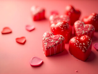 Valentine&rsquo;s Day Chocolate Hearts Background