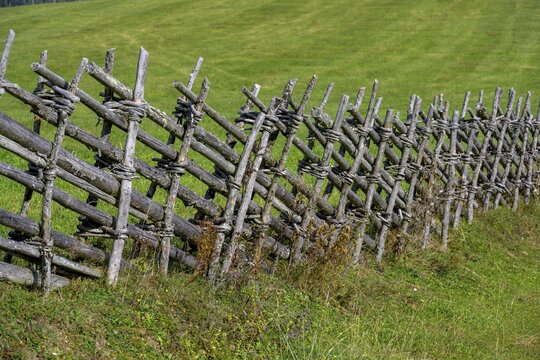 Woven wooden fence, Fladnitz an der Teichalm, Styria, Austria