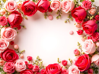 Valentine&rsquo;s Day Floral Frame with Copy Space