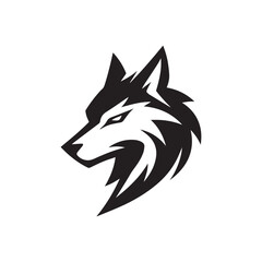 Obraz premium Black Wolf Head Logo Design - Fierce Animal Mascot Graphic.