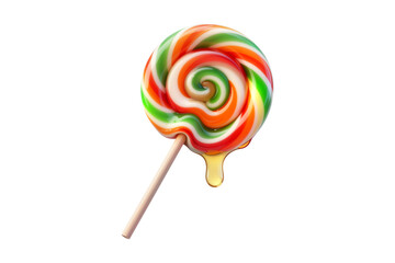 Colorful Rainbow Swirl Lollipop with Melting Honey Drips