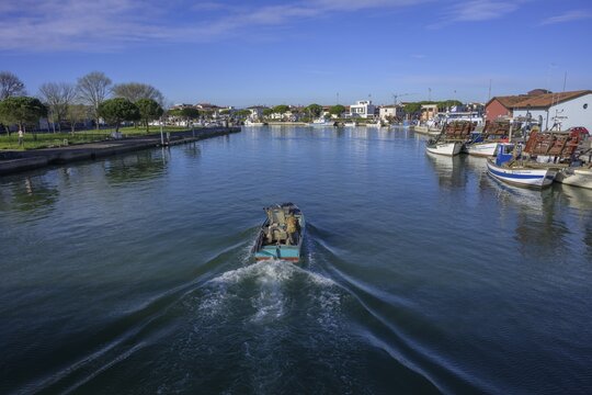 Small fishing boat, Marano Lagunare, province of Udine, Italy