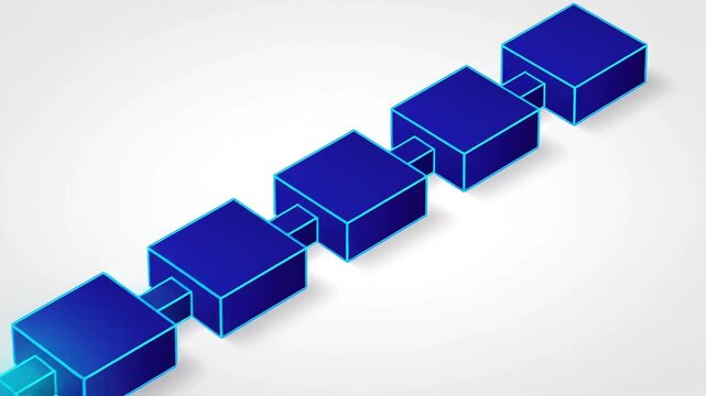 blockchain chain link a clean minimal animated icon Flat 2D vector outline illustration Clean solid background