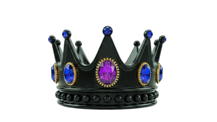 Black Crown with Purple and Blue Gemstones