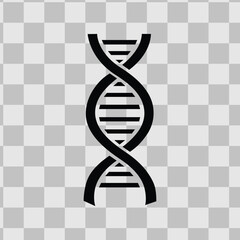 DNA Helix Silhouette Molecular Structure Simple dna double helix icon for science medicine genetics biotechnology and healthcare symbol design and Silhouette Vector