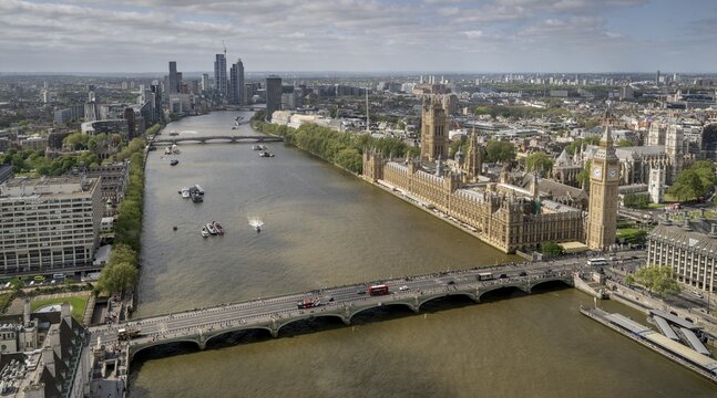 Thames, Houses of Parliament, Big Ben, Palace of Westminster, London, England, Great Britain