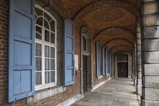 Arcades of the former abbey of Aulne, Abbay d'Aulne, near Thuin, province of Hainaut, Belgium