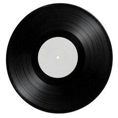 Vintage vinyl record isolated on transparent background