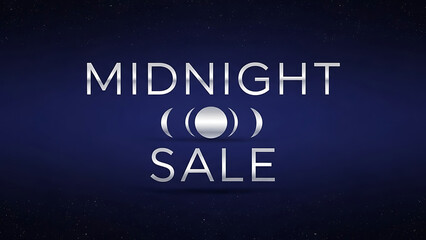 Midnight Sale Promotion Graphic Dark Blue Starry Background