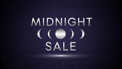 Midnight Sale Graphic Design Moon Stars Night Promotion