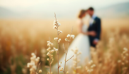 young woman walking in the field of wheat