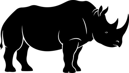Obraz premium Rhino silhouette vector illustration