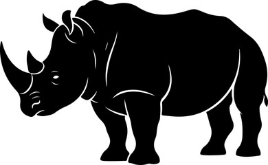 Fototapeta premium Rhino silhouette vector illustration