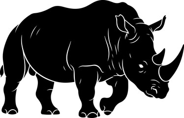 Fototapeta premium Rhino silhouette vector illustration