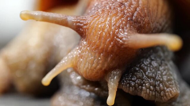 Macro image of Helix pomatia also Roman snail