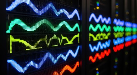 An abstract green heartbeat line pulses across a medical monitor, blending a stock market graph with a digital ECG wave to symbolize the business health and technology of modern healthcare life