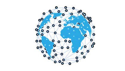 Global network connection. World map point and line composition concept of global business