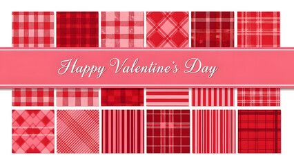 Happy valentine's day plaid pattern background